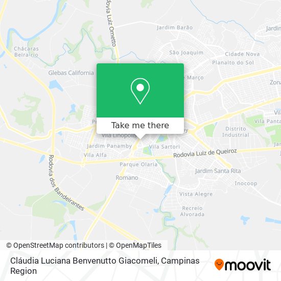 Cláudia Luciana Benvenutto Giacomeli map