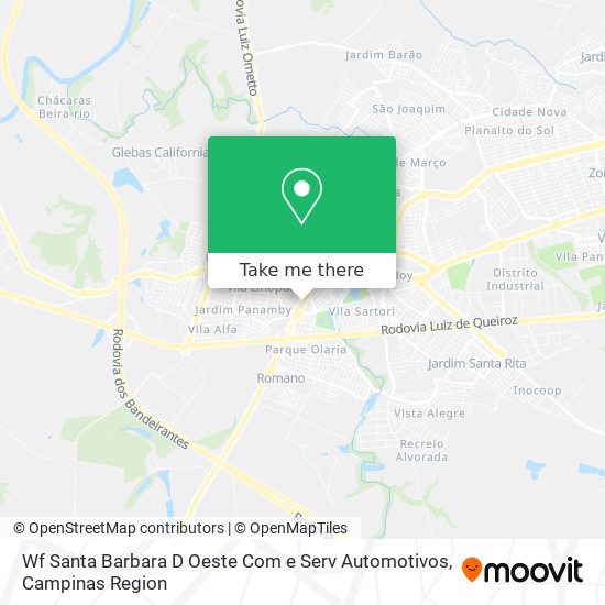 Wf Santa Barbara D Oeste Com e Serv Automotivos map