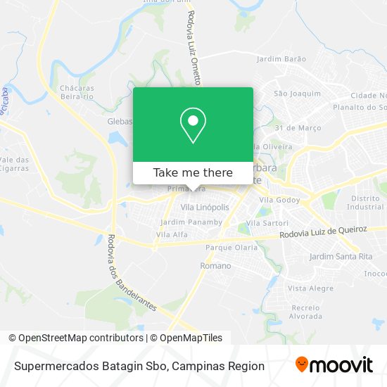 Mapa Supermercados Batagin Sbo