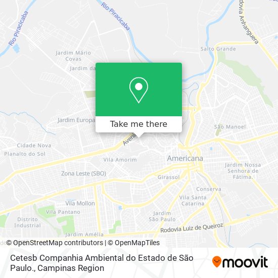 Cetesb Companhia Ambiental do Estado de São Paulo. map