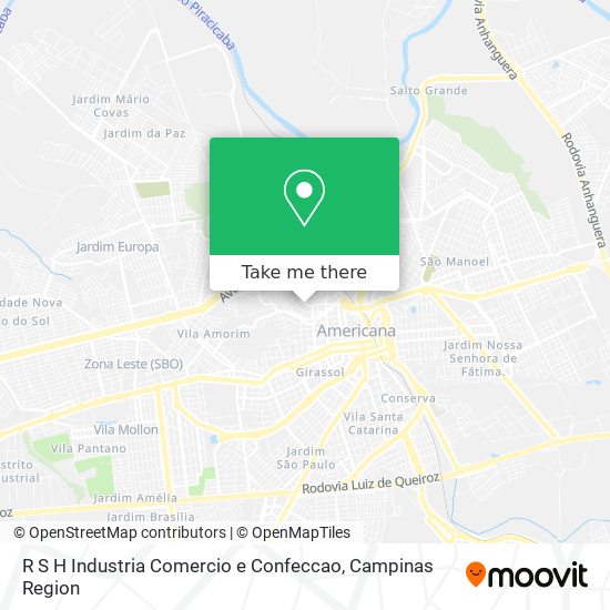 R S H Industria Comercio e Confeccao map