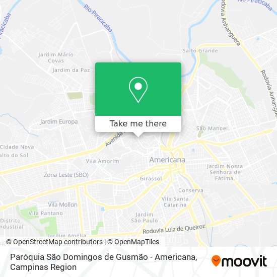 Paróquia São Domingos de Gusmão - Americana map