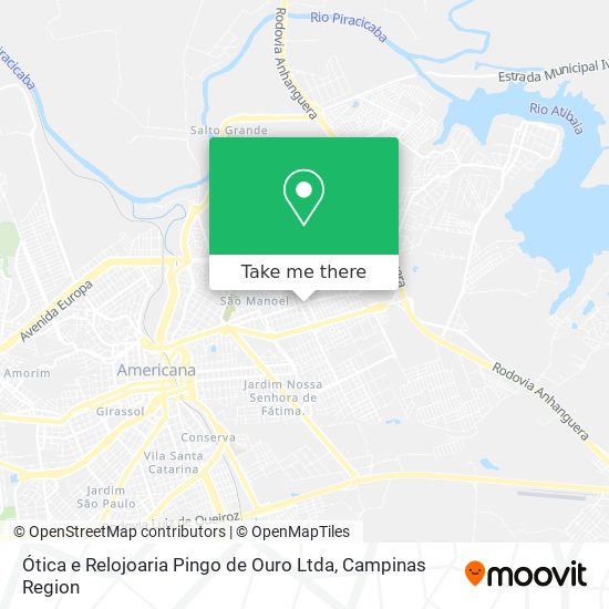 Mapa Ótica e Relojoaria Pingo de Ouro Ltda