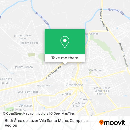 Beth Área de Lazer Vila Santa Maria map
