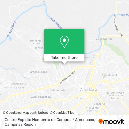 Centro Espirita Humberto de Campos / Americana map