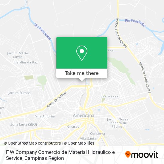 F W Company Comercio de Material Hidraulico e Service map