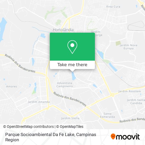 Parque Socioambiental Da Fé Lake map