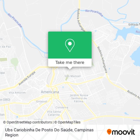 Ubs Cariobinha De Posto Do Saúde map