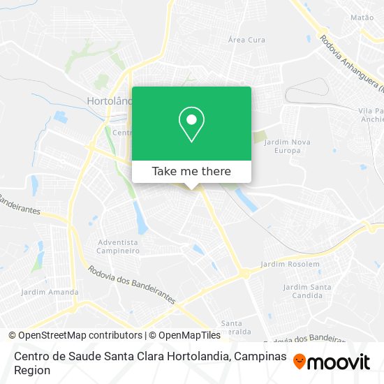 Mapa Centro de Saude Santa Clara Hortolandia