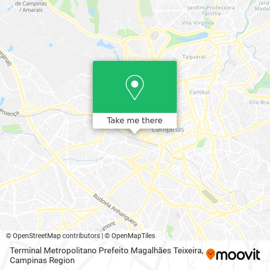 Mapa Terminal Metropolitano Prefeito Magalhães Teixeira