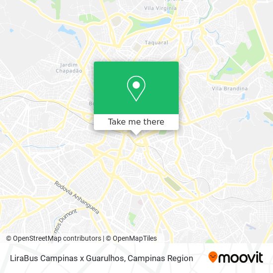 LiraBus Campinas x Guarulhos map