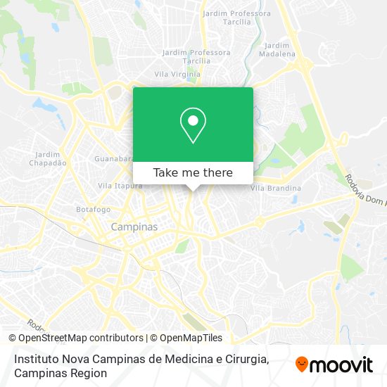 Instituto Nova Campinas de Medicina e Cirurgia map