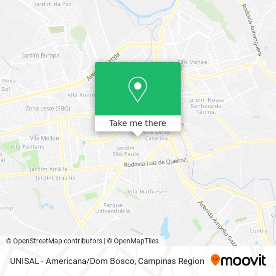Mapa UNISAL - Americana/Dom Bosco