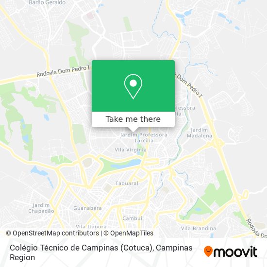 Mapa Colégio Técnico de Campinas (Cotuca)