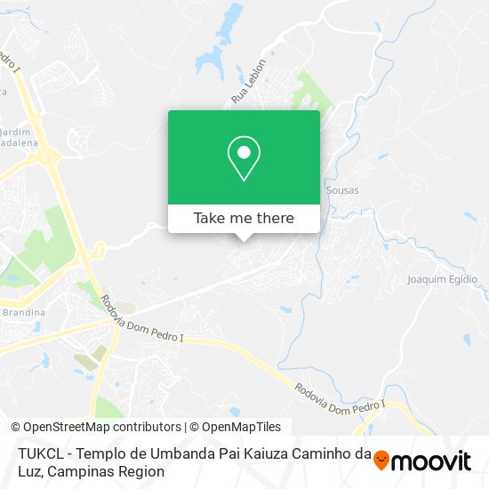 Mapa TUKCL - Templo de Umbanda Pai Kaiuza Caminho da Luz