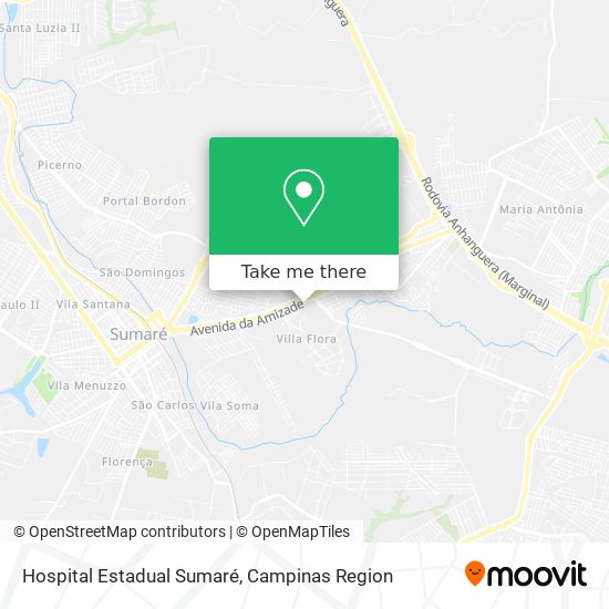 Hospital Estadual Sumaré map