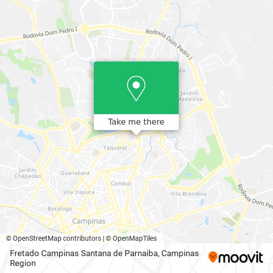 Fretado Campinas Santana de Parnaiba map