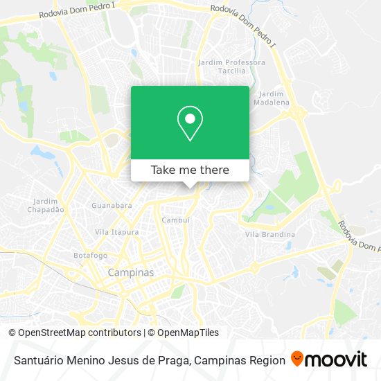 Mapa Santuário Menino Jesus de Praga