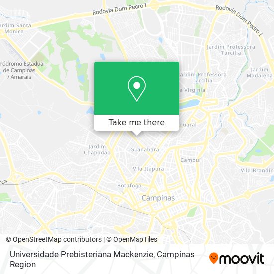 Mapa Universidade Prebisteriana Mackenzie