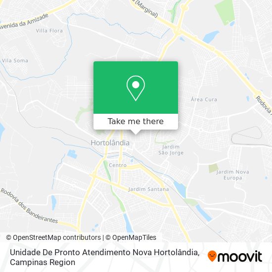 Unidade De Pronto Atendimento Nova Hortolândia map