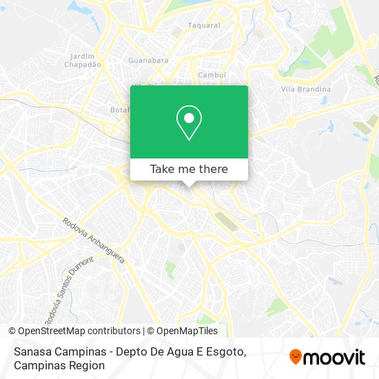 Sanasa Campinas - Depto De Agua E Esgoto map