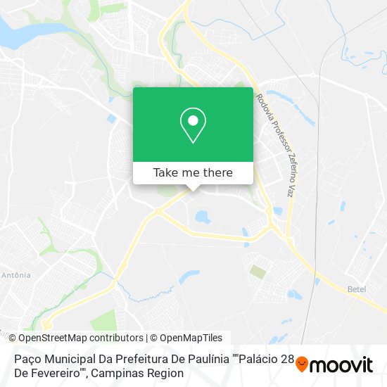 Paço Municipal Da Prefeitura De Paulínia ""Palácio 28 De Fevereiro"" map