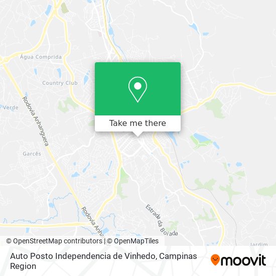 Auto Posto Independencia de Vinhedo map
