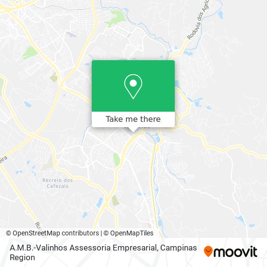 Mapa A.M.B.-Valinhos Assessoria Empresarial