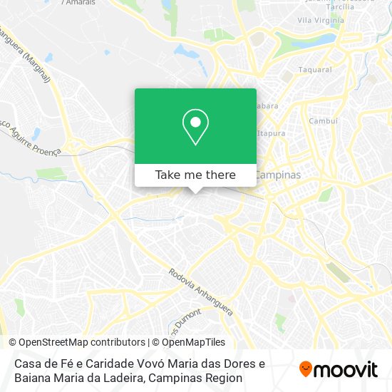 Mapa Casa de Fé e Caridade Vovó Maria das Dores e Baiana Maria da Ladeira