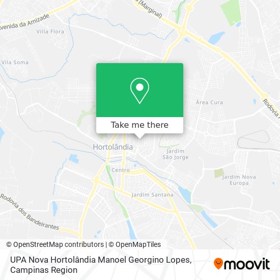 UPA Nova Hortolândia Manoel Georgino Lopes map