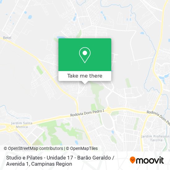 Mapa Studio e Pilates - Unidade 17 - Barão Geraldo / Avenida 1
