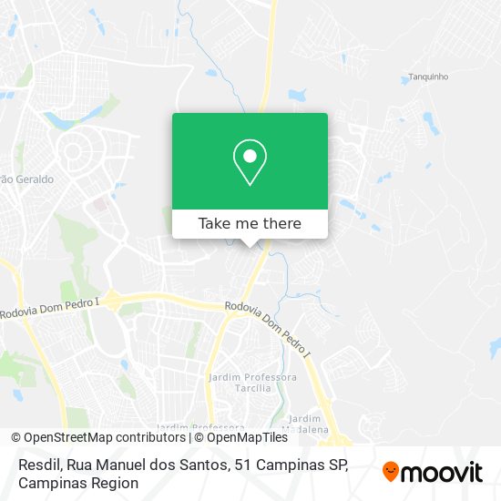 Mapa Resdil, Rua Manuel dos Santos, 51 Campinas SP