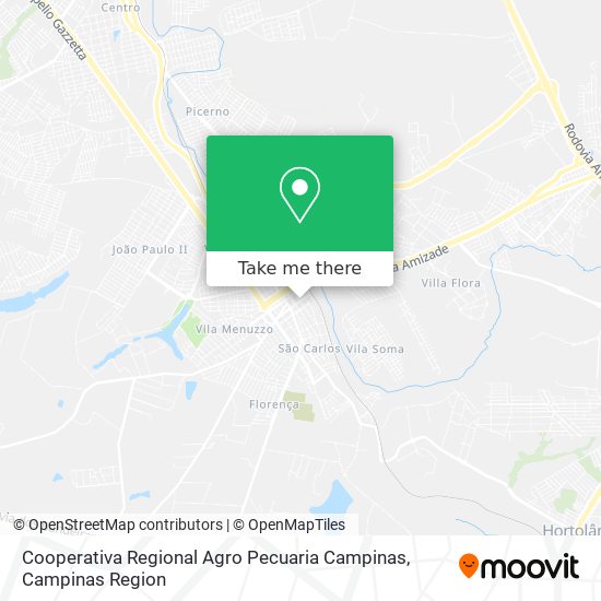 Cooperativa Regional Agro Pecuaria Campinas map