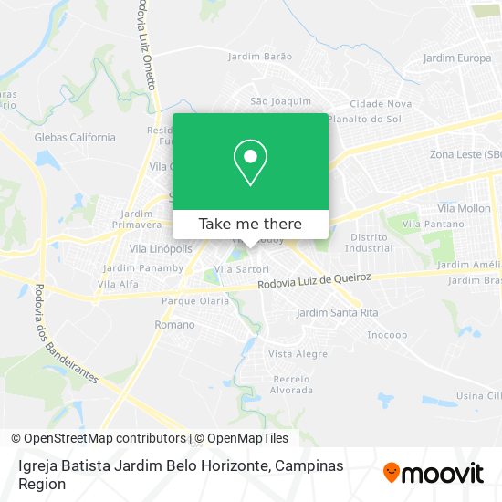 Mapa Igreja Batista Jardim Belo Horizonte