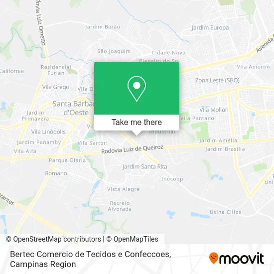Bertec Comercio de Tecidos e Confeccoes map