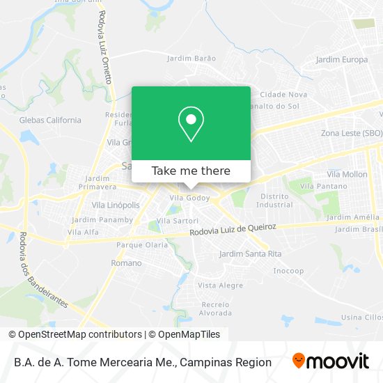 B.A. de A. Tome Mercearia Me. map
