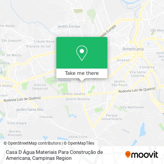 Casa D Água Materiais Para Construção de Americana map