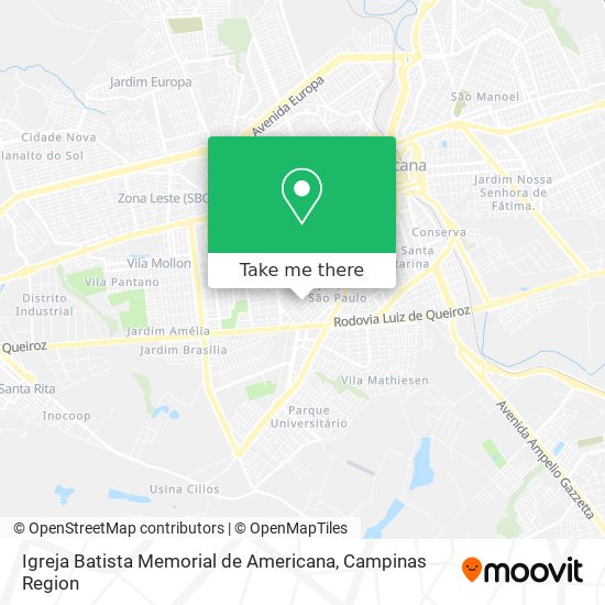 Igreja Batista Memorial de Americana map