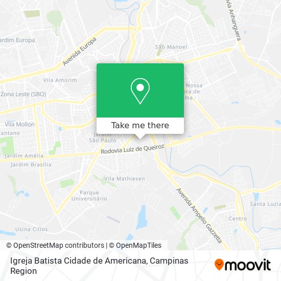 Mapa Igreja Batista Cidade de Americana