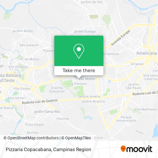 Mapa Pizzaria Copacabana