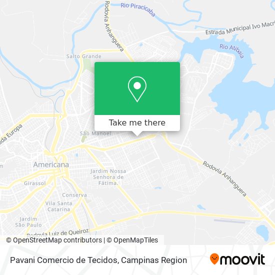 Mapa Pavani Comercio de Tecidos