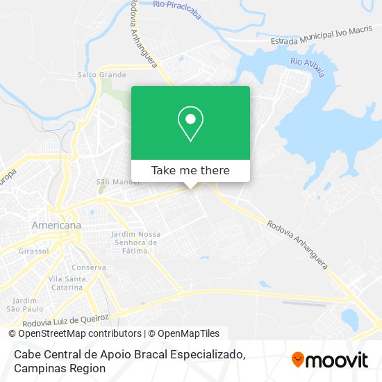 Cabe Central de Apoio Bracal Especializado map