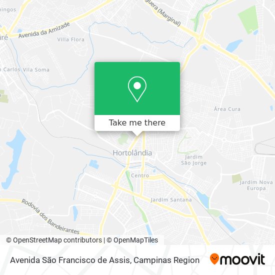 Mapa Avenida São Francisco de Assis