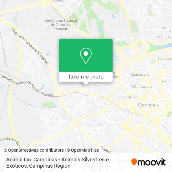 Mapa Animal Inc. Campinas - Animais Silvestres e Exóticos