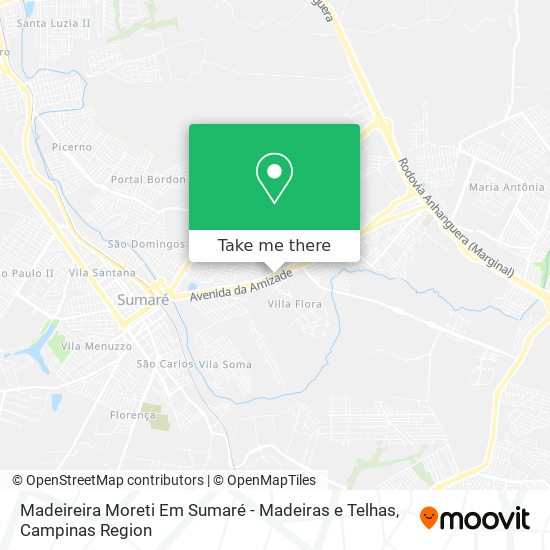 Madeireira Moreti Em Sumaré - Madeiras e Telhas map