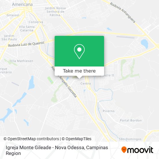 Igreja Monte Gileade - Nova Odessa map