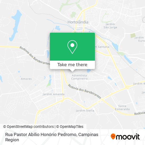 Rua Pastor Abílio Honório Pedromo map