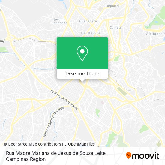 Mapa Rua Madre Mariana de Jesus de Souza Leite