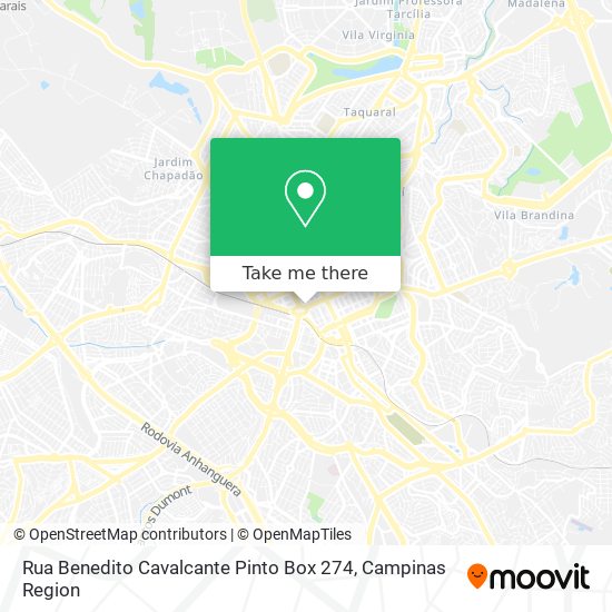 Mapa Rua Benedito Cavalcante Pinto Box 274