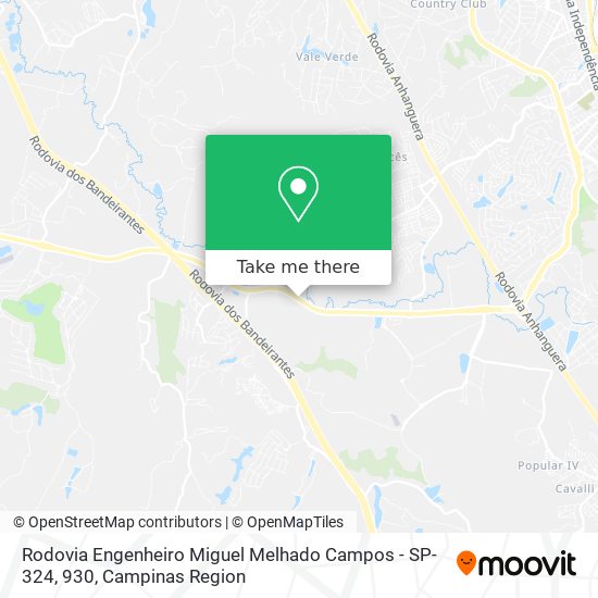 Mapa Rodovia Engenheiro Miguel Melhado Campos - SP-324, 930